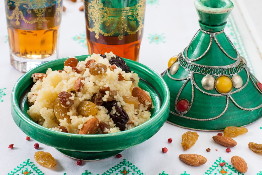 Moroccan Couscous with almonds and Dried Fruit